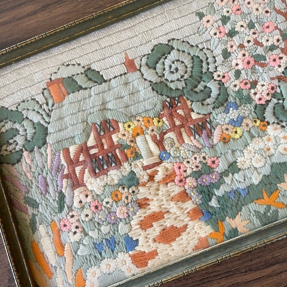 Art Vintage Crewel Embroidered Art Poshmark